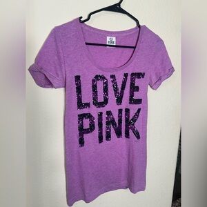 Vintage y2k Purple Love Pink T-Shirt